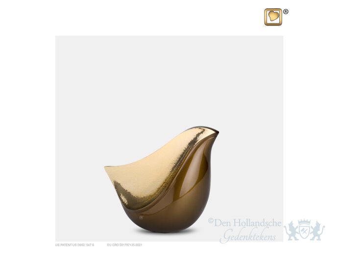 LoveBird Keepsake Urn Bronze and Hmd Gold foto 1