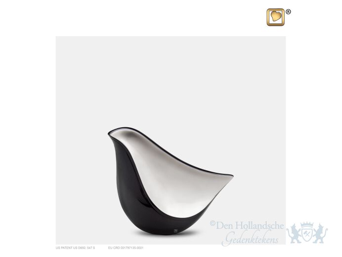 LoveBird Keepsake Urn Midnight and Bru Pewter foto 1
