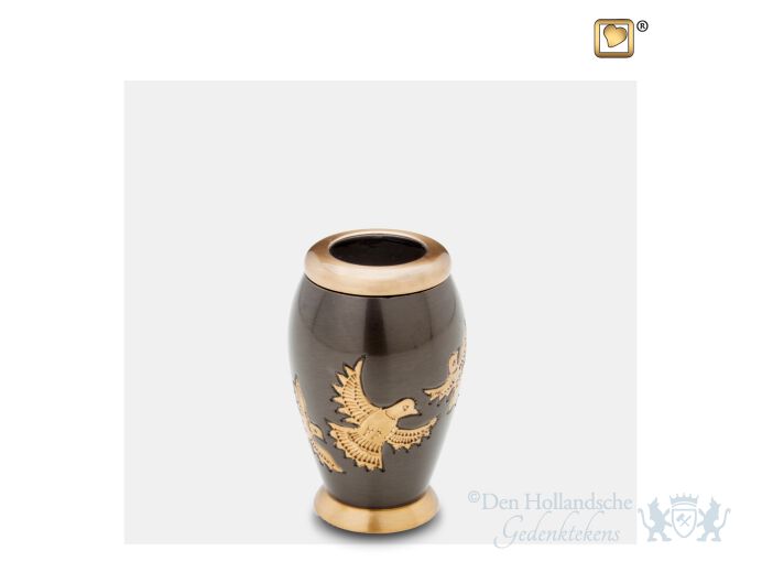 Majestic Flying Dove Keepsake Urn Midnight and Bru Gold foto 1