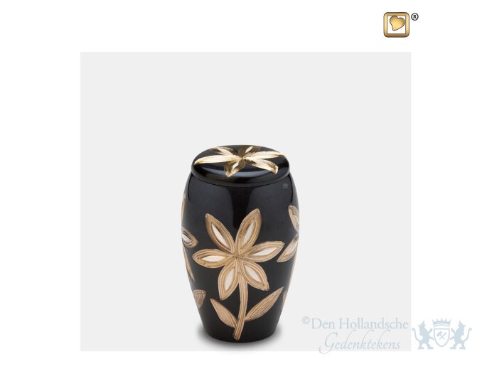 Majestic Lillies Keepsake Urn Midnight and Bru Pewter foto 1