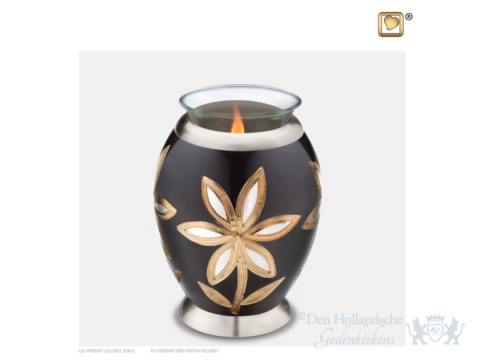 Majestic Lillies Tealight Urn Midnight and Bru Pewter foto 1