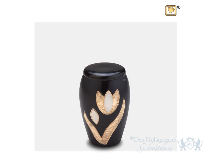 Majestic Tulip Keepsake Urn Midnight and Bru Pewter foto 1