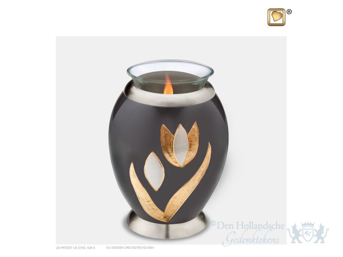 Majestic Tulip Tealight Urn Midnight and Bru Pewter foto 1
