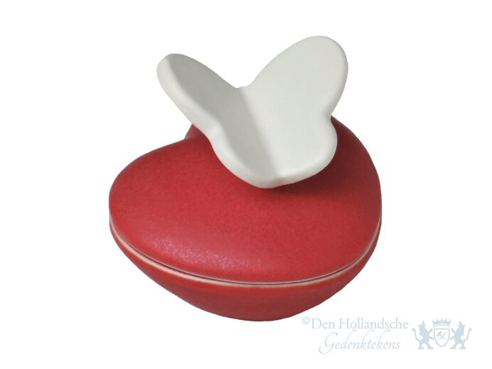 Mini hartje rood - met witte vlindertje 0,015L foto 1