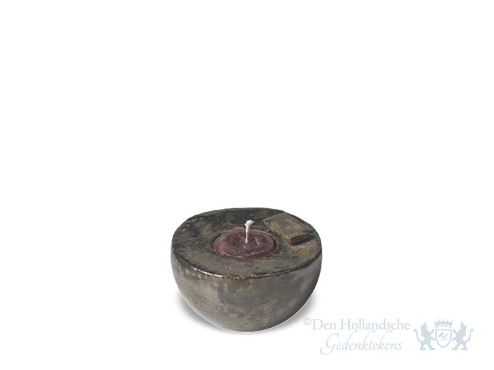 Mini urn van keramiek met kaarshouder foto 1