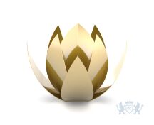 Moderne RVS urn 'lotus' - Goud foto 1