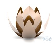 Moderne RVS urn 'lotus' - Koperkleurig foto 1