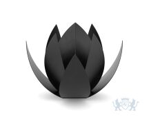 Moderne RVS urn 'lotus' - Mat zwart foto 1