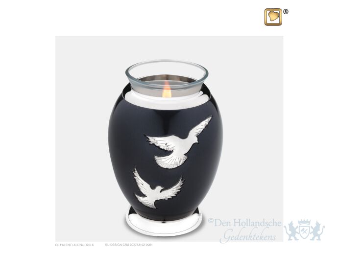 Nirvana Adieu Tealight Urn Midnight and Pol Silver foto 1
