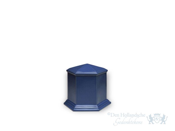 Porseleinen blauwe mini urn foto 1