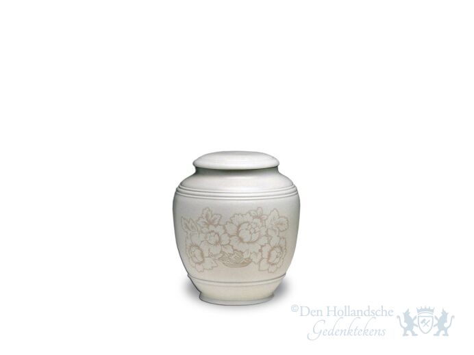 Porseleinen mini urn et bloemdecoratie foto 1