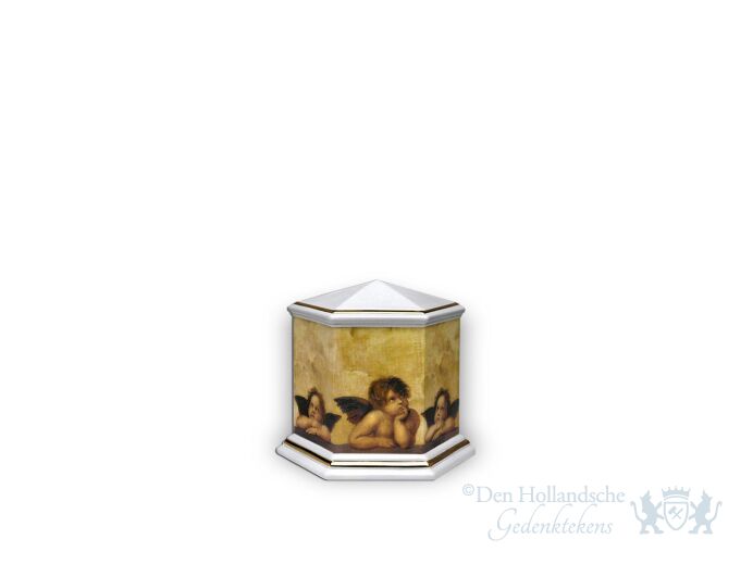 Porseleinen mini urn met afbeelding  foto 1