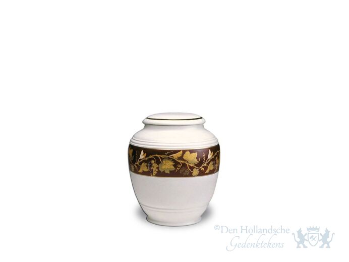 Porseleinen mini urn met bloemen foto 1