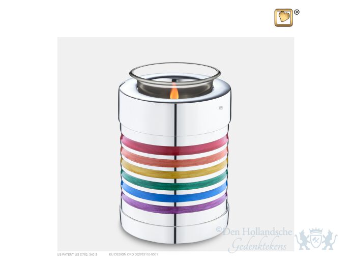 Pride Rainbow Tealight Urn Pol Silver foto 1
