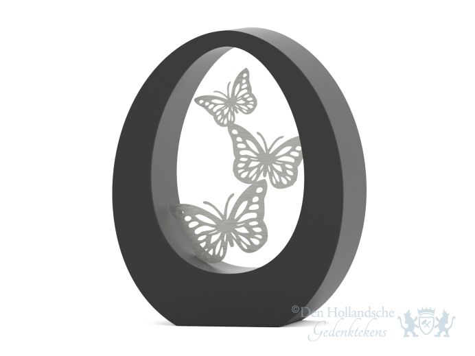 RVS urn Vlinders (zwart) foto 1