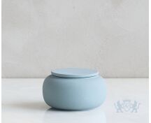 SERES mini – handgemaakte eco urne in grijsblauw engobe foto 1