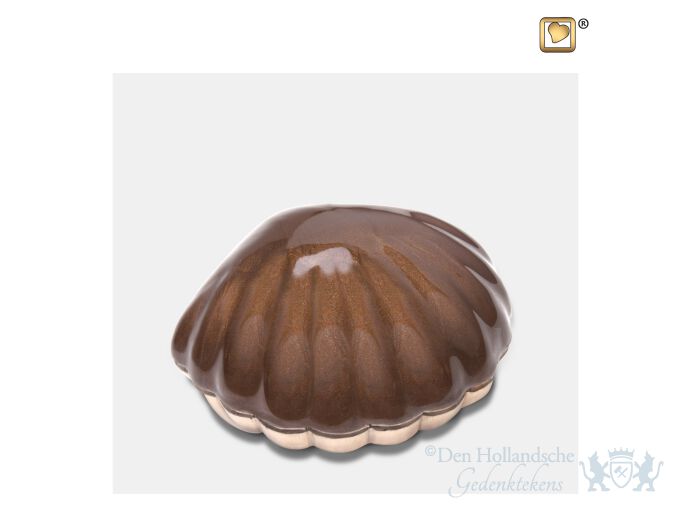 Shell Keepsake Urn Pearl Bronze and Bru Gold foto 1