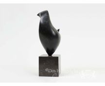 Shy Bird - urn ornament brons foto 1