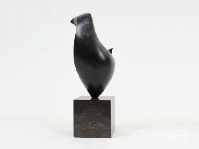 Shy Bird - urn ornament brons foto 1