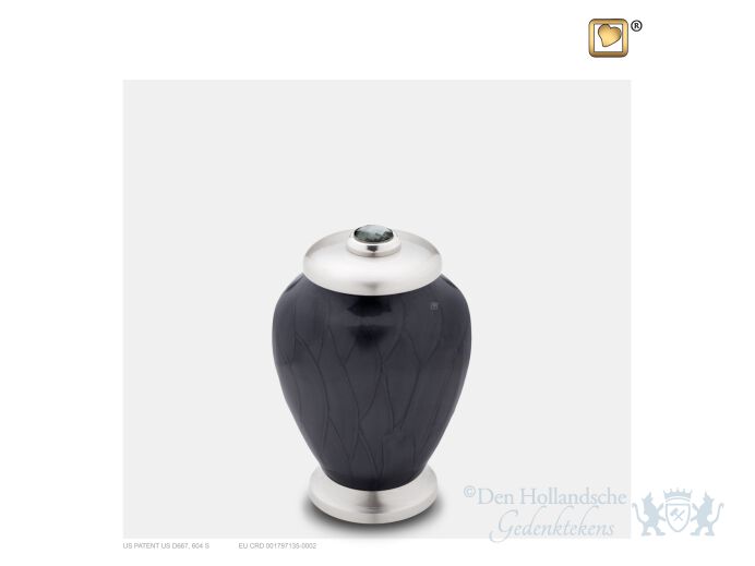 Simplicity Keepsake Urn Pearl Midnight and Bru Pewter w/Swaro foto 1