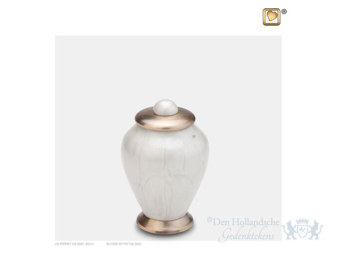 Simplicity Keepsake Urn Pearl White and Bru Gold foto 1