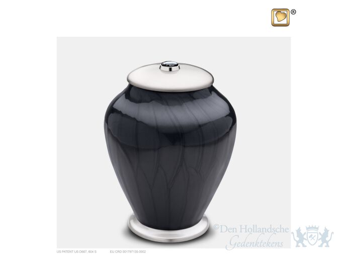 Simplicity Medium Urn Pearl Midnight and Bru Pewter w/Swarovs foto 1