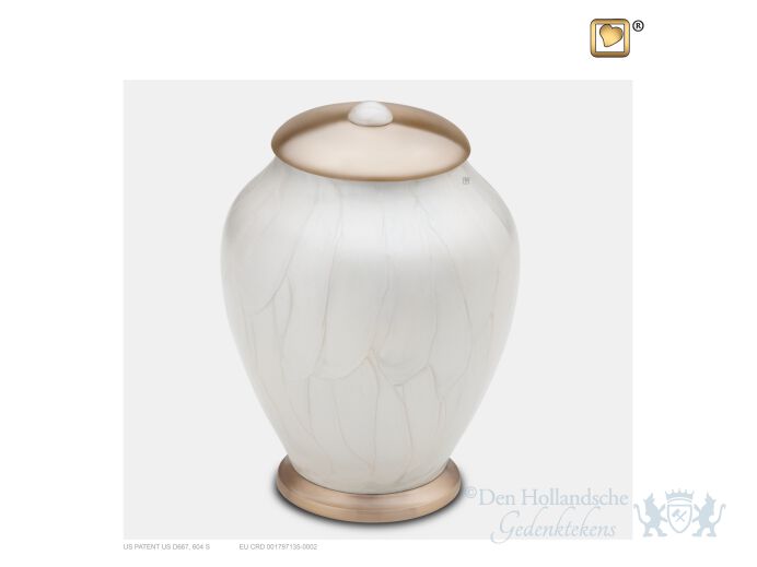 Simplicity Medium Urn Pearl White and Bru Gold foto 1