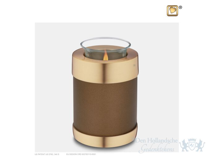 Tealight Urn Auburn and Bru Gold foto 1