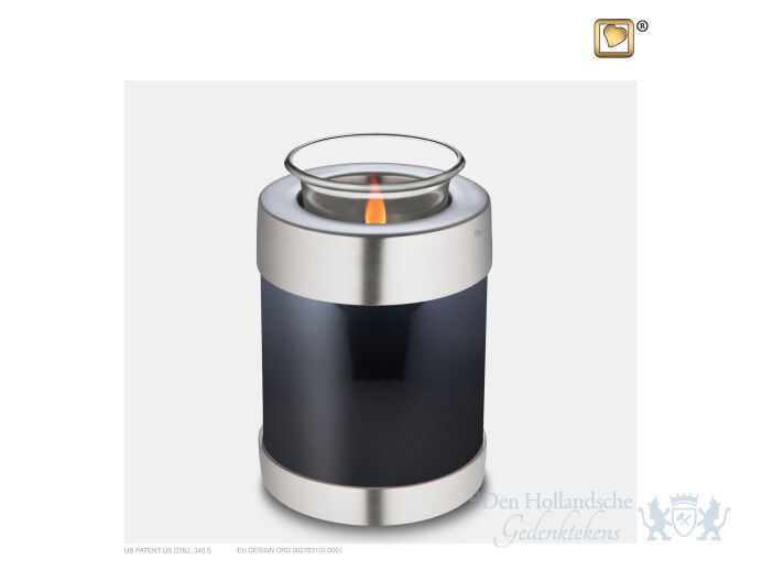 Tealight Urn Midnight and Bru Pewter foto 1