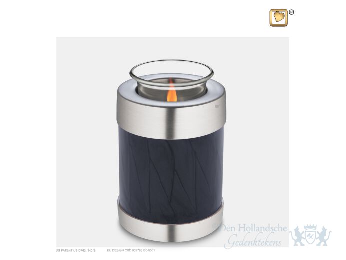 Tealight Urn Pearl Midnight and Bru Pewter foto 1