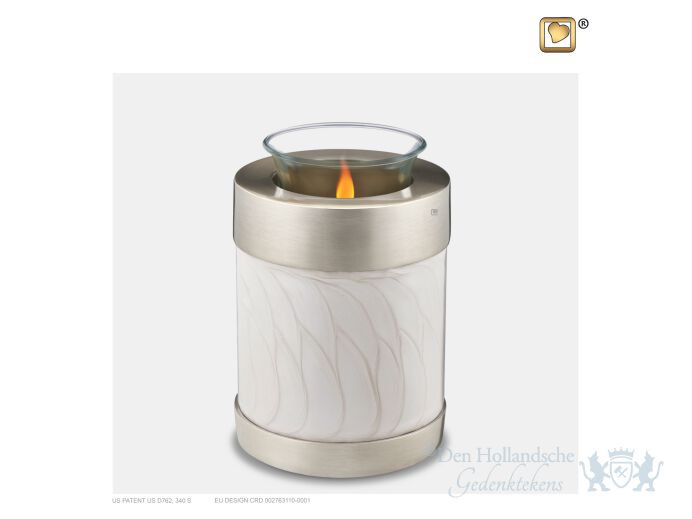 Tealight Urn Pearl White and Bru Gold foto 1