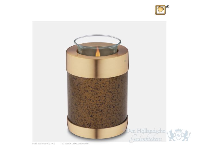 Tealight Urn Speckled Auburn and Bru Gold foto 1