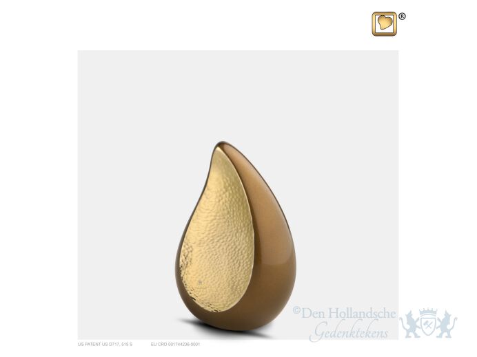 TearDrop Keepsake Urn Bronze and Hmd Gold foto 1
