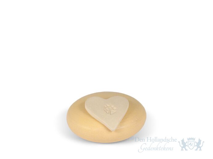 UBVVOT-MN-IHN-H-117 | Hart Geel Slib Cat/Dog Keepsake | 6x3cm - 0,15L foto 1