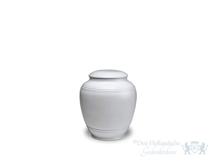 Witte porseleinen mini urn foto 1