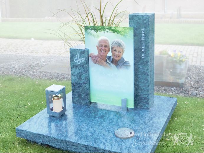 Modern urnenmonument met fotoprint foto 1