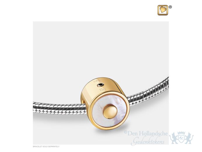 Mother of Pearl Ashes Bead Pol Gold Vermeil foto 1