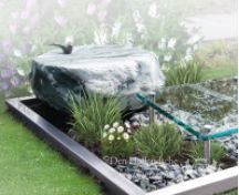 Natuurlijk grafmonument RVS en glas foto 1