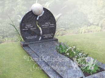 Onderhoudsvrij familiegrafmonument met labarum