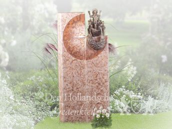 Rood grafmonument met brons