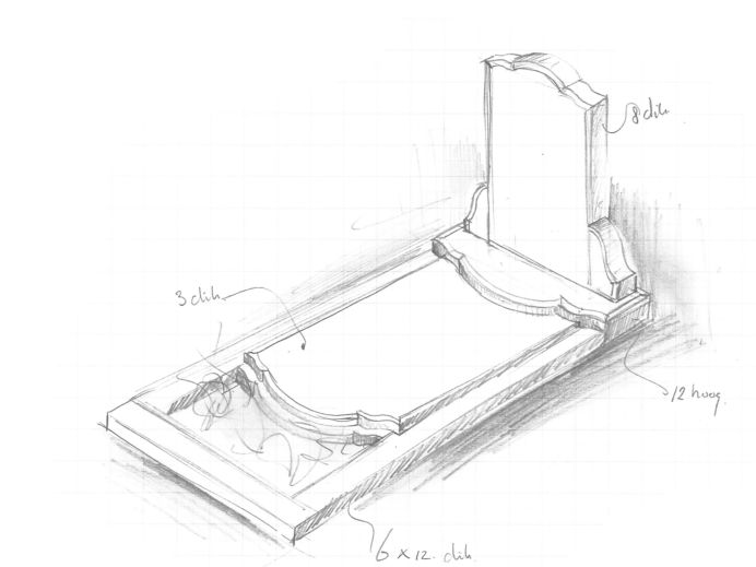 Schets klassiek grafmonument foto 1