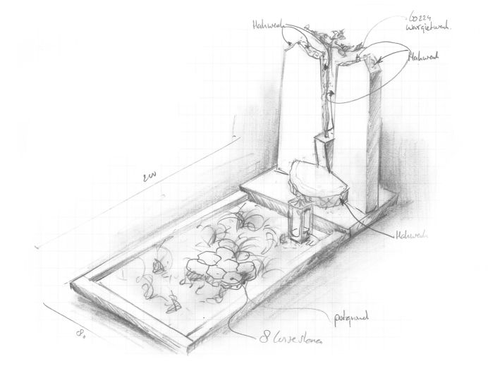 Schets kunstenaars grafmonument foto 1