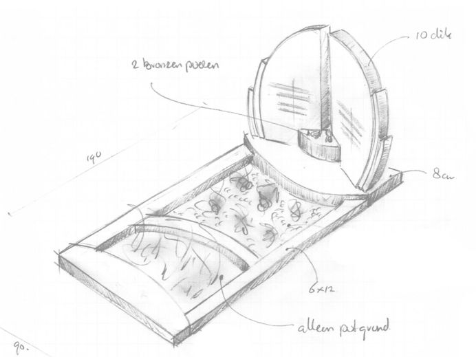 Schets moderne grafsteen met bloemsparingen foto 1