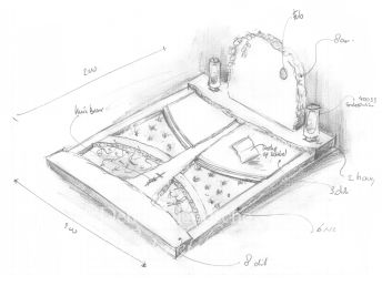 Schets natuurlijk dubbel grafmonument