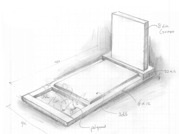Schetsontwerp klassiek grafmonument foto 1