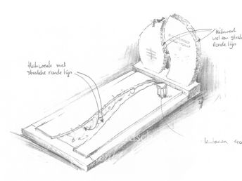 Schetsontwerp natuurlijke grafsteen
