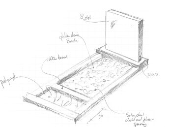 Schetsontwerp strakke grafsteen