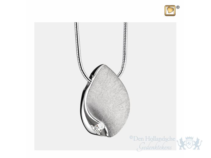 TearDrop Ashes Pendant Pol and Bru Silver w/Zirconia foto 1
