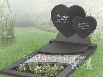 Twee harten als grafmonument