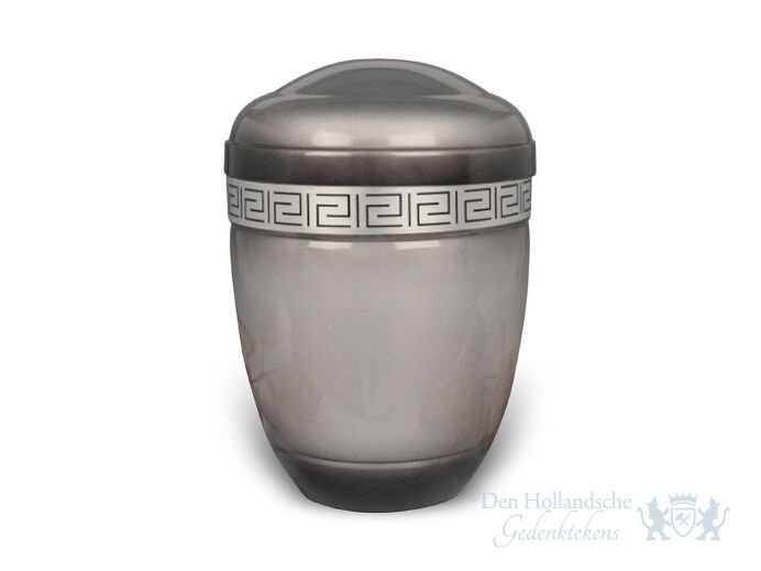 Aluminium urn met grijs en zwarte tinten foto 1